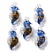 Handmade Lampwork Pendants, Sea Horse Charms, Royal Blue, 35~40x16~20x11~16mm, Hole: 2.5mm