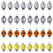 80Pcs 4 Styles Acrylic Ball Connector Charms, with Antique Silver Tone Space Beads, Round Ball, Mixed Patterns, 20x11.5~12mm, Hole: 1.6mm & 2.5mm, 20pcs/style