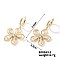 Copper & Zircon Flower Earrings Sweet Fashion Simple Hoop Earrings, Golden, 39x25mm
