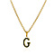 304 Stainless Steel Black Enamel Initial Pendant Twisted Chain Necklaces, Golden, Letter G, 15.75 inch(40cm)