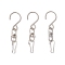 S Shape Stainless Steel Hanger Hooks, with Alloy Double Eye Swivel Clasps and Iron Keychain Clasp Findings, Platinum & Stainless Steel Color, 45x13x6.5mm