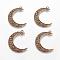 Tibetan Style Alloy Hollow Moon  2-Loop Link Pendants, Cadmium Free & Nickel Free & Lead Free, Antique Bronze, 37x8x2mm, Hole: 1~3mm