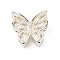 Brass Micro Pave Clear Cubic Zirconia Beads, Cadmium Free & Nickel Free & Lead Free, Butterfly, 925 Sterling Silver Plated, 16x17x6.5mm, Hole: 1.8mm