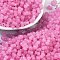 Transparent Colours Glass Seed Beads, Mushroom, Hot Pink, 5.5x4.5mm, Hole: 1mm, 4150pcs/pound