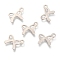 Non-Tarnish 201 Stainless Steel Charms, Laser Cut, Bowknot, Stainless Steel Color, 9x11x0.6mm, Hole: 1.4mm