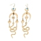Alloy Moon Sun with Snake Chandelier Earrings, Bohemia Style Long Drop Earrings for Women, Golden, 119mm, Pin: 0.7mm