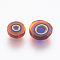 Handmade Lampwork Evil Eye Cabochons, Flat Round, Indian Red, 3~6x2mm