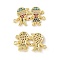 Brass Micro Pave Cubic Zirconia Connector Charms, Boy and Girl Links, Real 18K Gold Plated, Cadmium Free & Nickel Free & Lead Free, Colorful, 13.5x22x2mm, Hole: 1.2mm