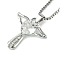 Cubic Zirconia Fairy with Heart Pendant Necklace with Box Chains, Platinum Zinc Alloy Jewelry for Women, Clear, 18.98 inch(48.2cm)