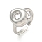 Brass Letter Open Cuff Rings for Women, Cadmium Free & Lead Free, Adjustable, Platinum, Letter Q, 15~16.5x7~16.5mm