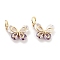 Brass Micro Pave Cubic Zirconia Pendants, Cadmium Free & Nickel Free & Lead Free, Butterfly, with Jump Ring, Real 18K Gold Plated, Dark Slate Blue, 12x11x4mm, Hole: 3.5mm