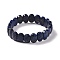 Natural Lapis Lazuli Oval Beaded Stretch Bracelet, Gemstone Jewelry for Women, Inner Diameter: 2-1/8 inch(5.4~5.5cm)