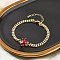 Brass Micro Pave Cubic Zirconia Link Bracelets, Curb Chains Jewely for Women, Real 18K Gold Plated, Butterfly, Red, 7 inch(17.7cm)