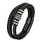 Multi-Layer Braided Leather Cord Bracelets, with Alloy Magnetic Buckles, Multi-color, 8-1/4 inch(21cm)