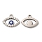 201 Stainless Steel Pendants, with Enamel, Evil Eye, Stainless Steel Color, 18x23x2mm, Hole: 2mm