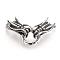 304 Stainless Steel Spring Gate Rings, O Rings, with Two Cord End Caps, Dragon Head, Antique Silver, 70x12x14mm