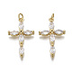 Латунные микропаве прозрачные подвески с фианитом X-KK-R133-008G-NF-1