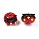 Ручной работы ухабистым Шарики Lampwork LAMP-S194-006B-3