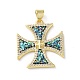 Латунные микропаве прозрачные подвески с фианитом KK-C045-06G-1