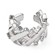 Серьги-каффы из латуни с микропаве и кубическим цирконием EJEW-M226-01P-2