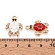 Rhinestone сплава и эмали подвески PALLOY-T092-40G-3