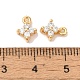 Латунные микропаве прозрачные кубические циркониевые подвески KK-M294-18G-3