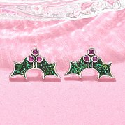 Латунные микро проложить серьги стержня кубического циркония EJEW-Q015-08P