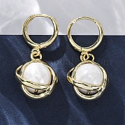 Латунные серьги обруча EJEW-F362-12G