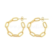 Серьги-гвоздики овальной формы из латуни с покрытием стойки EJEW-P240-15G