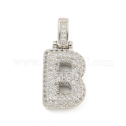 Латунные микропаве прозрачные подвески с фианитом KK-B099-01P-B-1