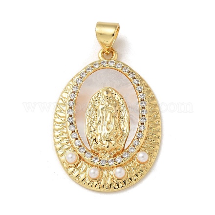 Латунные микропаве прозрачные подвески с фианитом KK-U046-07G-1