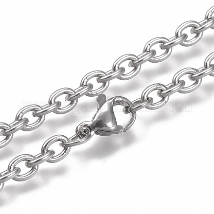 Не тускнеющие ожерелья из нержавеющей стали марки 304 NJEW-H203-01P-1