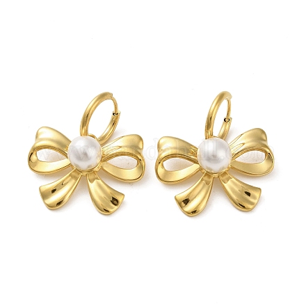 Серьги из нержавеющей стали с жемчугом-ракушкой EJEW-R160-08G-1