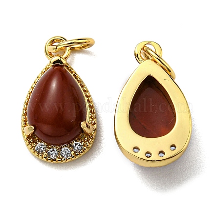 Подвески-капли из натуральных смешанных камней KK-D026-34G-1