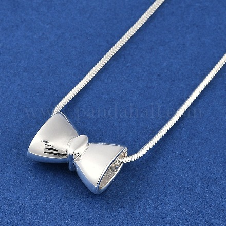 Ожерелья с подвеской из латуни с бантом NJEW-F325-01P-1