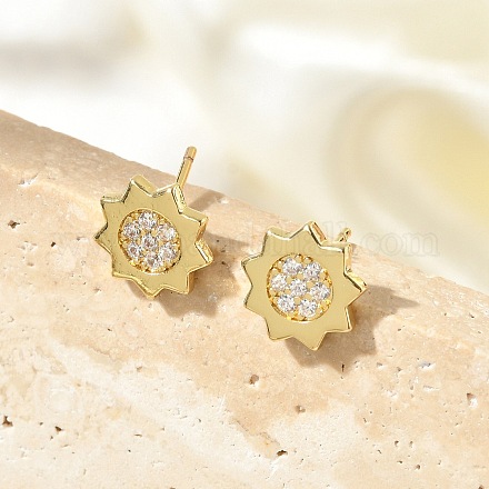 Серьги-гвоздики из циркония EJEW-R016-26G-09-1
