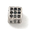 Brass Micro Pave Black Cubic Zirconia Beads, Cadmium Free & Nickel Free & Lead Free, Cube, Platinum, 5.5x5.5x5.5mm, Hole: 1.5mm