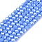 Electroplate Glass Beads Strands, Pearl Luster Plated, Faceted, Rondelle, Cornflower Blue, 2.9~3.3x2mm, Hole: 0.8mm, about 144~150pcs/strand, 35~37cm