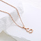 Stainless Steel Letter Pendant Necklaces for Women Men, Rose Gold, Letter S
