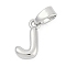 Brass Charms, Letter, Cadmium Free & Lead Free, Long-Lasting Plated, Rack Plating, Letter J, 10x6x2.5mm, Hole: 3x5mm