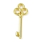 Brass Pendants, Long-Lasting Plated, Cadmium Free & Lead Free, Rack Plating, Key, Real 18K Gold Plated, 24x9.5x2mm, Hole: 2.5mm