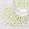 8/0 Opaque Glass Seed Beads, Round Hole, Frosted Colours, Round, Honeydew, 3~4x2~3mm, Hole: 0.8mm, about 333pcs/10g