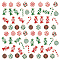 68Pcs 17 Style Christmas Themed Alloy Enamel Pendants, Golden, Candy Cane & Candy, Mixed Color, 18~25x10.5~15x1.3~1.5mm, Hole: 1.2~1.6mm, 4pcs/style