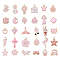 30Pcs 30 Style Alloy Enamel Pendants & Charms, Light Gold, Mixed Color, 8~26x7~17.5x1~3mm, Hole: 1~2.5mm, 1pc/style