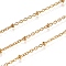 304 Stainless Steel Cable Chains, Soldered, Satellite Chains, with Rondelle Beads, Ion Plating(IP), Golden, 1.5x0.4mm, about 164.04 Feet(50m)/Roll