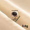 Vintage 304 Stainless Steel Enamel Cuff Ring, Flat Round Wide Band Open Ring for Women, Stainless Steel Color