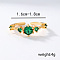 Brass Micro Pave Cubic Zirconia Cuff Rings for Women, Flat Round, Golden, Inner Diameter: 16mm~18mm