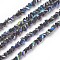Electroplate Glass Beads Strands, AB Color Plated, Faceted, Triangle, Black, 3~3.5x2~3x2~3mm, Hole: 0.7mm, about 144pcs/strand, 11 inch