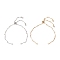 2Pcs 2 Colors 304 Stainless Steel Wave Bar Link Chain Slider Bracelet Makings, with Brass Slider Beads, Golden & Stainless Steel Color, 10-5/8 inch(27cm), 1pc/color