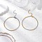 2Pcs 2 Colors Two Tone 304 Stainless Steel Textured Cable Chain Anklets, Golden & Stainless Steel Color, 8-1/4 inch(208mm), 1pc/color